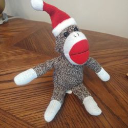 SMALL LITTLE CHRISTMAS MONKEY ( stuffie)