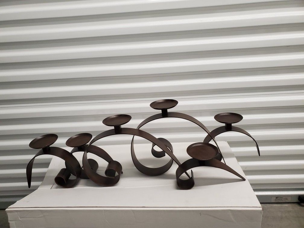 Large metal candle holder brown...