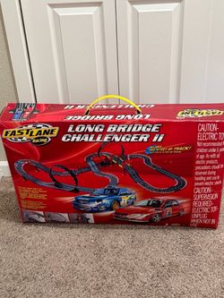 Subaru and Mitsubishi Fast Lane Racing Long Bridge Challenger II Slot Car Set