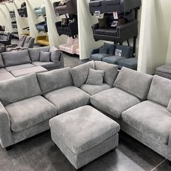 4 piece corduroy sectional 