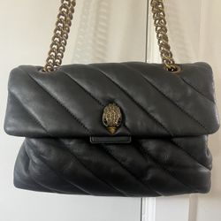 Kurt Geiger London Large Soho Black Leather Convertible Shoulder Bag