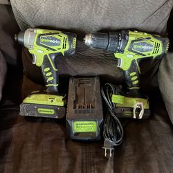 Greenworks 24V Drill Impact Driver Charger Set