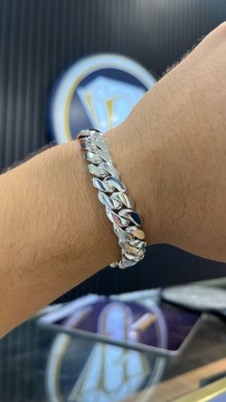 Handmade Miami Cuban Link 12MM 7.5” Silver Bracelet
