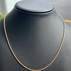 Jewelry 14k solid rose gold Rope necklace chain 22.00"  1.80mm width