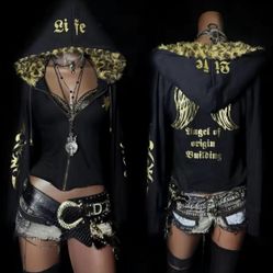 ey Zipper Hoodie Loose Golden Wings High Street Retro American Letter Print Plush Long Sweatirt Autumn Winter Wool Coat Jacket