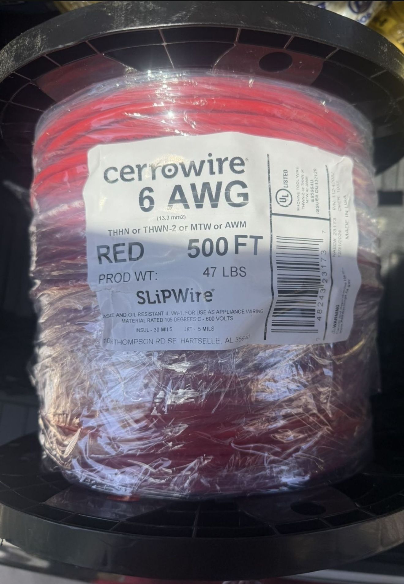CerroWire # 6 AWG Red 500ft