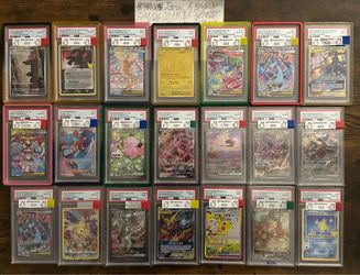 Pokémon cards and slabs