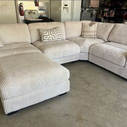 BRAND NEW BEIGE CORDUROY SECTIONAL SAME DAY DELIVERY
