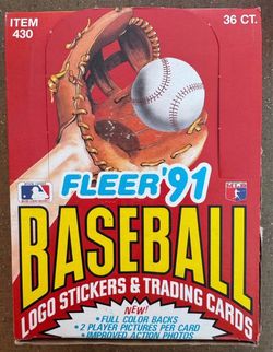 Fleer Baseball Cards 1991 Vintage Complete Wax Pack. 36ct. Last Box available . SALE $35.00