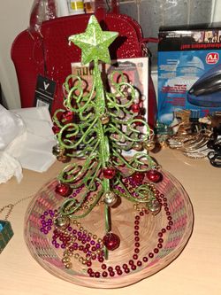 Green Glitter Metal Christmas Tree Decoration