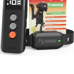 Dog Training Collar with Dog Positive Reinforcement Training Booklet Waterproof Shock Collar with Remote for Small Medium Large Dogs (Black)