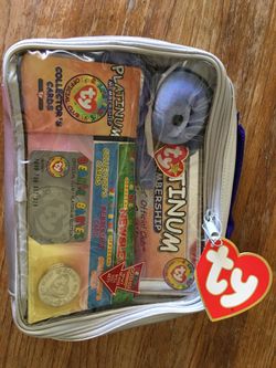Ew platinum edition TY beanie baNew platinum beanie babies case with collector cards, beanie baby, coin, etc. (sealed:new)