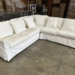 White Sectional Sofa: $375