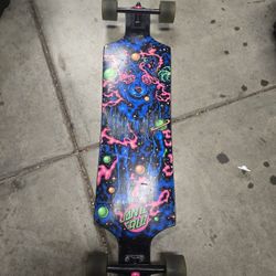 Screaming Scratched Hand Dot Santa Cruz Drop Thru Longboard