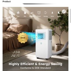 8000 BTU Portable Air Conditioner for 350 SQ FT