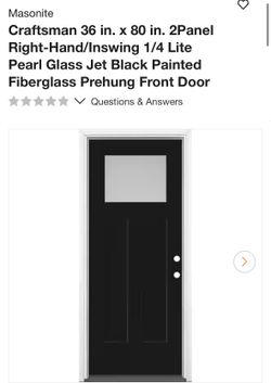 36in. x 80in 2panel right-hand jet black