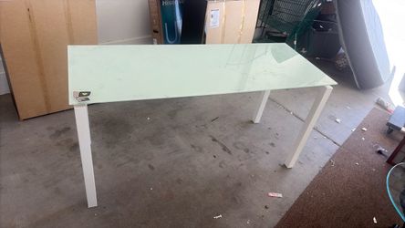 Large glass desk