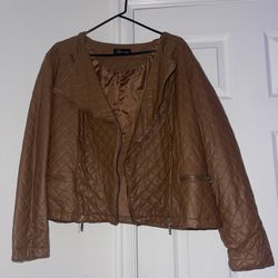 Baccini Brown Leather Jacket 