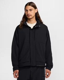 NIKE TECH MEN'S JACKET BLACK MEN’S SIZE SMALL HIDEAWAY HOOD UPF 40+ FZ0714-010