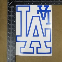 Dodgers LA (Outline) Vinyl Decal w/Free Decal - Pick-A-Color