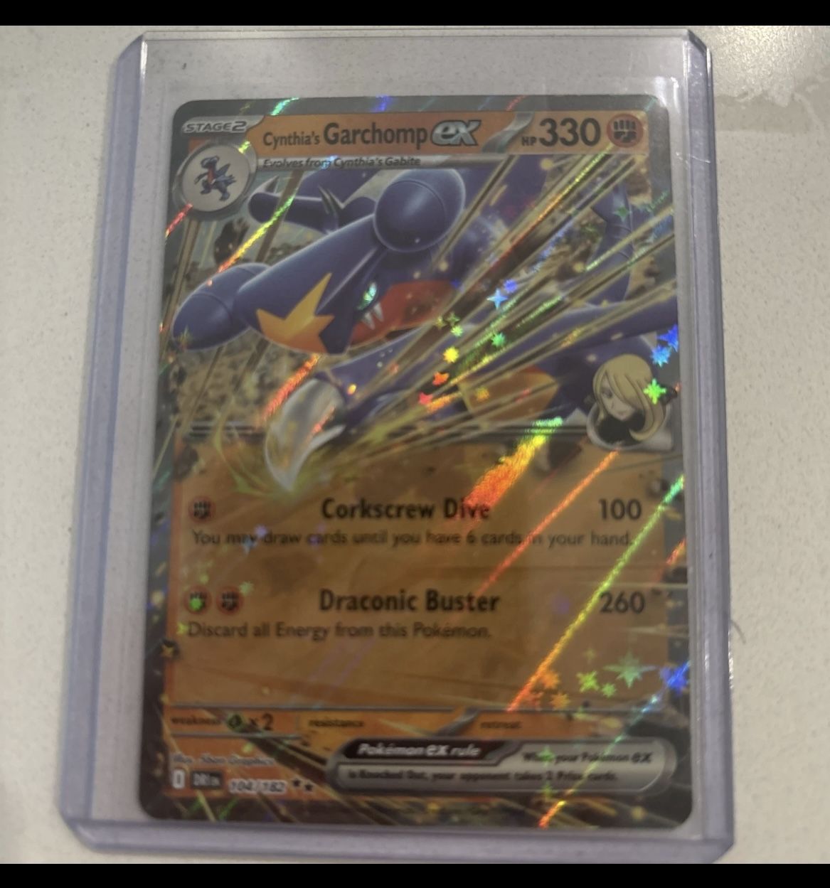 Cynthia's Garchomp ex 104/182 Pokemon Destined Rivals Double Rare NM