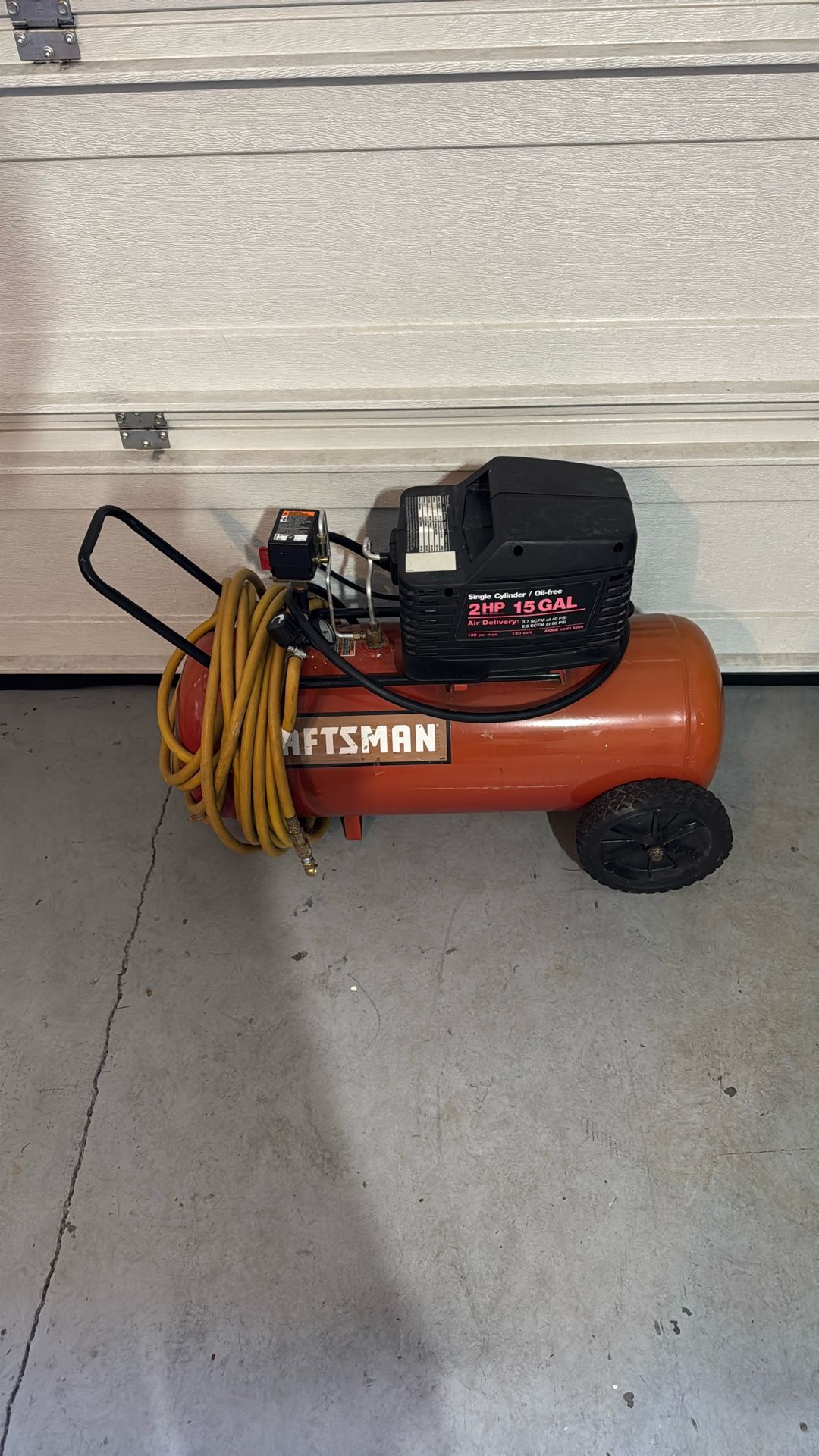 Craftsman 15 gallon air compressor