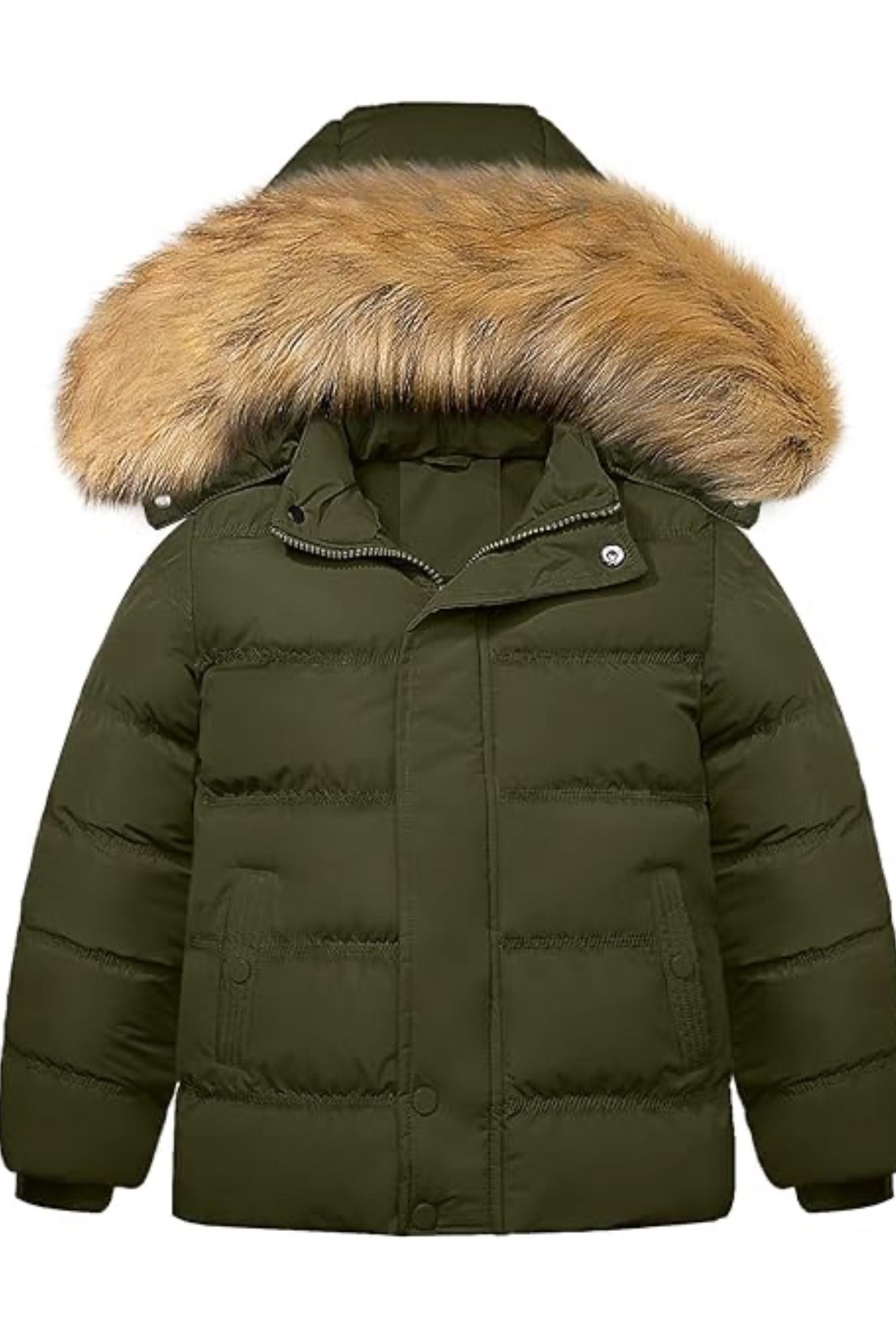Szory Boy's Thicken Parka Coat Winter Warm Jacket with Removable Fur Hood