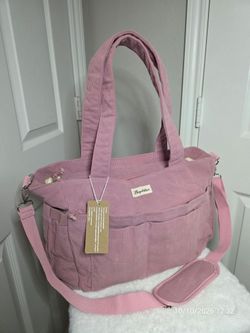 PINK Corduroy 15.6in Tote Bag