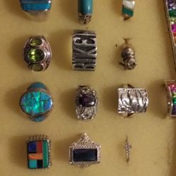 925 Rings .all Size . Real Stones. $10 To 50 Each