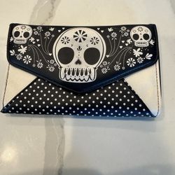 Disney Loungefly  Black & White Sugar Skull Wallet