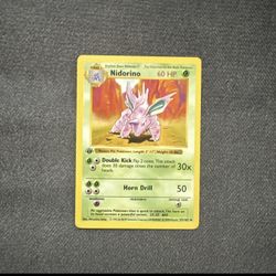 Nidorino 1st Edition Base Set 37/102 Shadowless Pokemon Original 1999