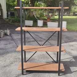 Wood & Metal 4-Tier Shelf / Display Rack