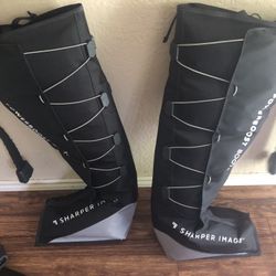 Sharper Image - Powerboost Boots, Air Compression Leg Massager - Black