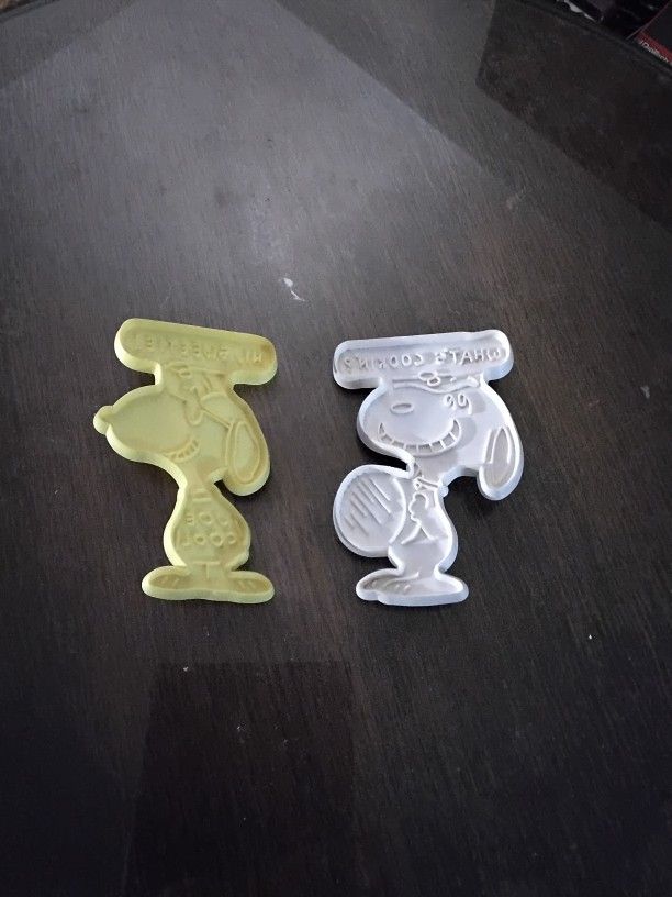 2 Vintage Snoopy Peanuts Characters Cookie Cutters