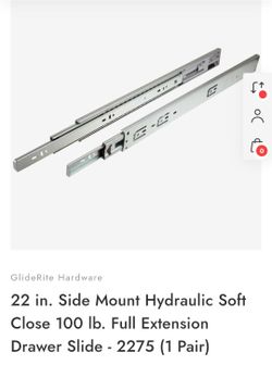 25 Count Gliderite 22 Inch Side Mount Hydraulic Soft Close With All Hardware