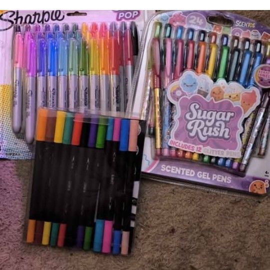 Sharpies,Gel Pens,Felt Pens