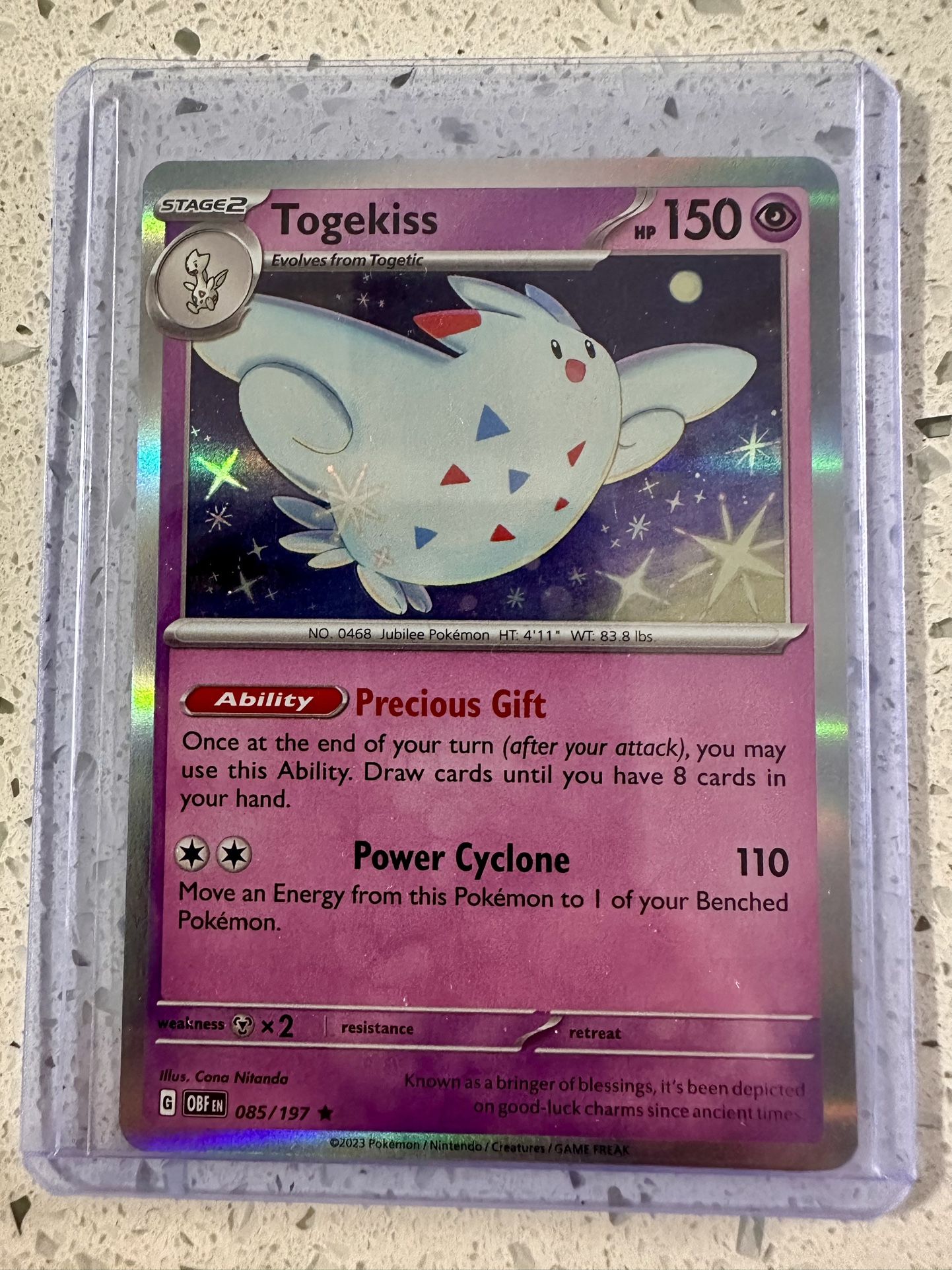 Togekiss 85/197 Rare Holo Obsidian Flames Pokémon TCG