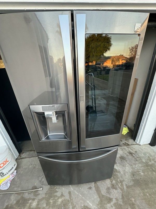 KENMORE ELITE DOOR IN DOOR BLACK STAINLESS STEEL FRENCH DOOR REFRIGERATOR