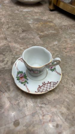 Porcelain Demitasse Cup and Saucer