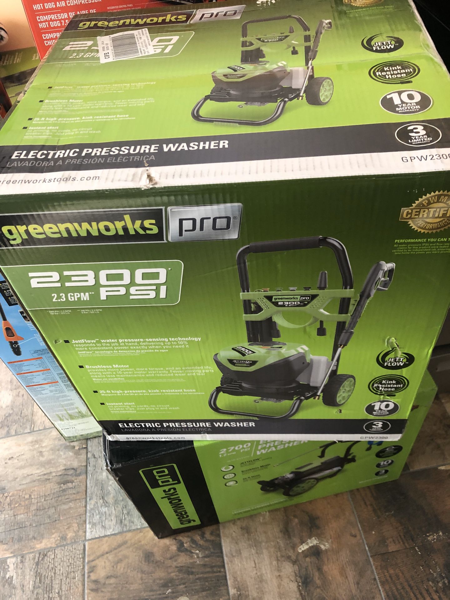 GREENWORKS 2300 PSI 2.3 GPM ELECTRIC PRESSURE WASH RETAILS FOR $299.99