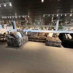 Brown Corduroy 4PC Chaise Sectional Couch