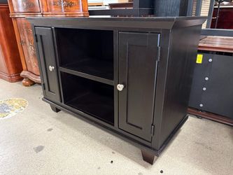 Black Wood 2-Door Media Cabinet