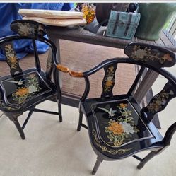 Black Lacquer Oriental Chair
