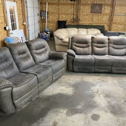 Grey Recliner Couch Set “WE DELIVER”