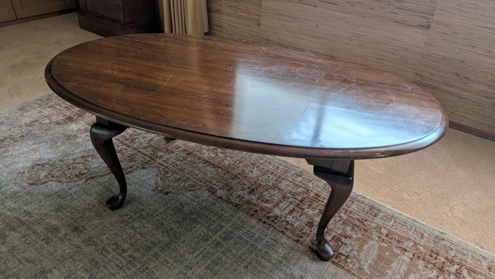 Oval Wood Coffee Table 