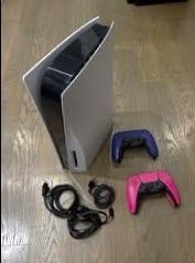 Playstation 5 console with controller and cables