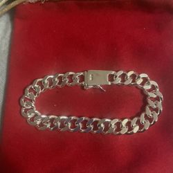 Sterling Silver 8MM  Bracelet Approximately 7.5” Long