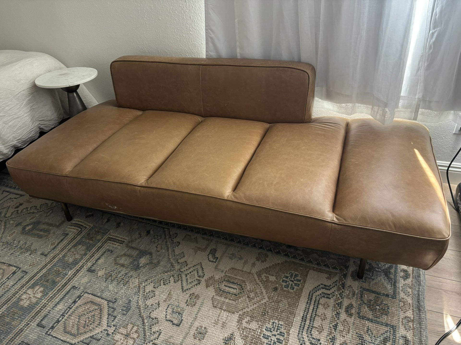 Brown Leather Day Bed