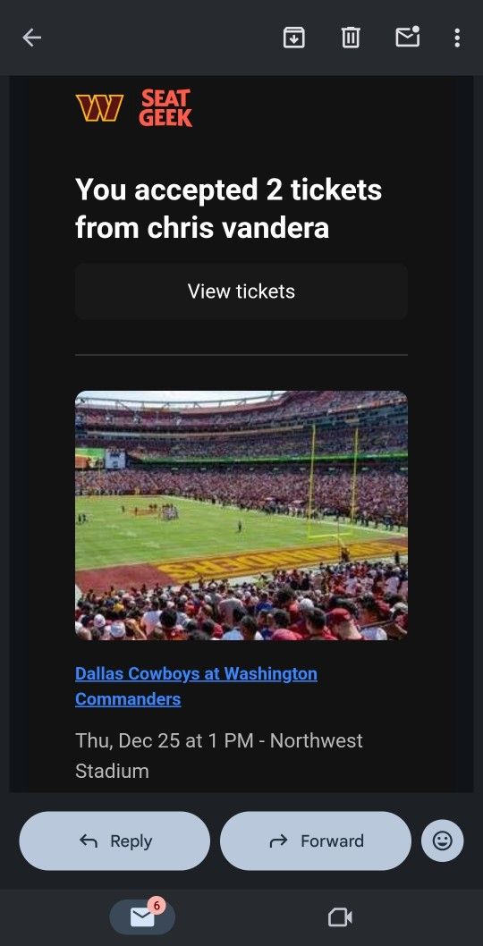 COWBOYS vs. COMMANDERS TICKETS (2)