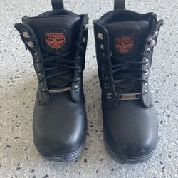 “MILWAUKEE LEATHER” Ladies Motorcycle/ Biker/ Work Boots. Size 7-1/2. Pre Owned.